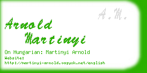 arnold martinyi business card